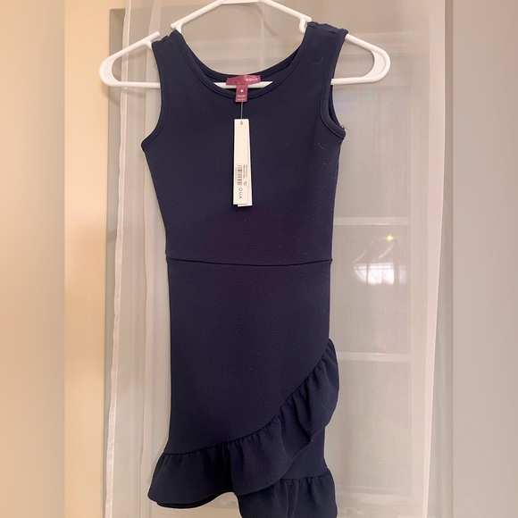BRAND NEW Girls Dress perfect for the holidays. Navy - Picture 1 of 3